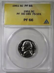 1951 �W�F�t�@�[�\�� �j�b�P�� �v���[�t �_�u�� �_�C �\�� ANACS PF66 FS-101�B