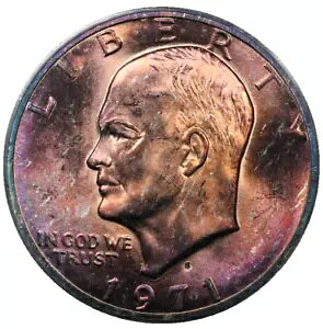 1971-S �A�C�[���n���[ �h�� ANACS MS-64 �����X�^�[ �g�[�� �����ȕ\�ʃg�[�� �A�C�N