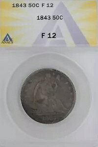 1843 .50 ANACS F 12 1800�N�� �n�[�t�_���[�A���o�e�B �V�[�e�b�h �n�[�t
