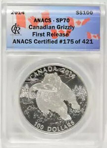 2014 �J�i�_ 1 �I���X �V���o�[ $100 �n�C�C���O�} ���C���h���C�t ANACS SP70 #175/421