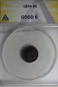 1834 .05 ANACS G 6 1800�N�� �n�[�t�_�C���A�L���b�v�t���o�X�g �n�[�t�_�C��
