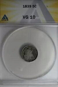 1839 .05 ANACS VG 10 �n�[�t �_�C���A�V�[�e�b�h ���o�e�B �n�[�t �_�C��