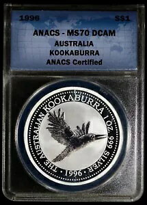 1996 $1 I[XgACJZ~ ANACS MS 70 DCAM |fB[v JI 1 IX .999 Vo[
