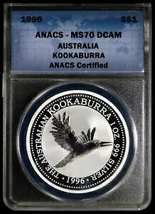 1996 $1 I[XgACJZ~ ANACS MS 70 DCAM |fB[v JI 1 IX .999 Vo[