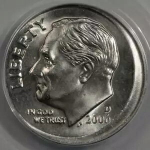 2006 D ANACS MS64 Uncentered Broadstruck Dime Mint Error Rare Date