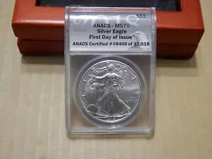2018 �A�����J�� �V���o�[ �C�[�O�� - ANACS MS70 - ���s���� - �����