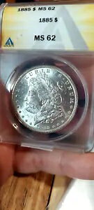 1885 ���[�K�� �V���o�[ �_���[ ANACS MS62 �����X�^�[ �g�[�� ���o�[�X J.�f�B�[�� �R�C��