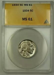 1934 US obt@[ jbP 5c RC ANACS MS-61 (Ǖi)