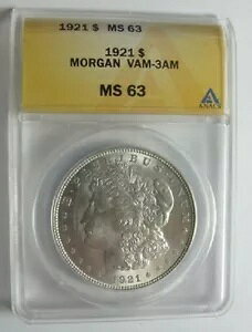 1921 P BU MORGAN DOLLAR VAM 3AM _C t@C C zƎ ANACS MS63