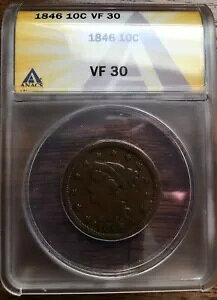 1846 US yj[ fCg ҂ݍ݃wA \t 1C ɗǍDȏ ANACS VF30