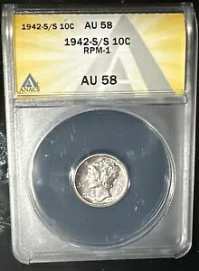 󏭕i ANACS AU 58 1942 S RPM 1 EBOh oeB }[L[ _C E G[