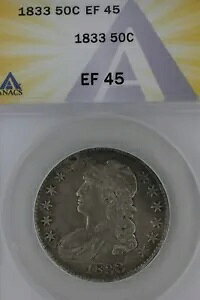 1833 .50 ANACS EF 45 1800�N��̃L���b�v�t���o�X�g �n�[�t�_���[�A�~�X ���o�e�B�A�o�X�g