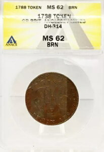 1788 ANACS MS62 �C�M���X ANGLESEY MINES �g�[�N��/�R�C�� NICE RARE BU + NR