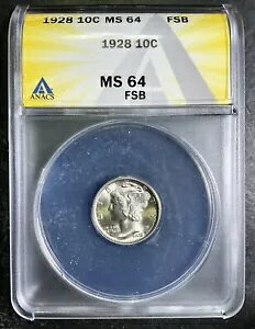 ANACS MS64 FSB 1928-P �}�[�L�����[ �_�C�� �`���C�X BU �u���X�g �z���C�g �F��V���o�[ AI