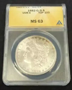 1882-O/S ���[�K�� �V���o�[ �h�� VAM-4 ANACS MS63�B�팸 3/22/24 (2072)