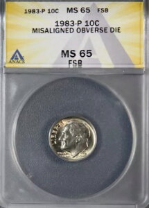 1983-P ROOSEVELT DIME ANACS MS65 FSB �ǂ̃O���[�h�ł����݂��邱�Ƃ��m���Ă���̂� 13 �̂� FB