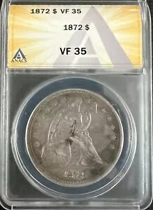 1872 p �V�[�e�b�h ���o�e�B �V���o�[ �_���[ ANACS VF35 ���Ȃ� �O���[�h $1