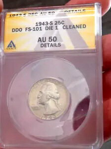 Vg NH[^[ 1943 S DBLE DIE ANACS AU FS101 DIE 1 W[ DDBLE G[ A