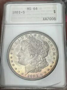 1881-S $1 ���[�K�� �V���o�[ �_���[ MS-64 �� ANA �z���_�[ �v���~�A�� �J���[�Y PL