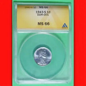 1943-S ANACS MS66 DDR-1 �_�u�� �_�C �|�b�v 1/0 + 25 �S�O���[�h �|�b�v �g�b�v �����J�[�� �Z���g