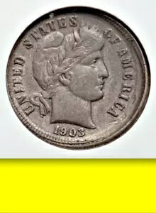 1903 ANACS XF40 Double Struck Barber Dime ???? $4,000 �V�[�g ?? �܂�� 10C �G���[ ??