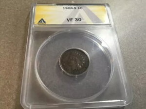 1908 S 1C Indian Head Cent ANACS VF 30 Very Fine Key Date SUBURB EYE APPEAL