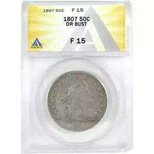 1807 �h���[�v �o�X�g �n�[�t�_���[ F 15 ANACS �V���o�[ 50c �R�C�� SKU:I16333