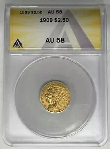 1909N $2.50 CfBA{ C[O  ANACS AU 58 (A)