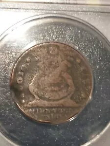 ??USAuMind Your BusinessvRjA 1787 Fugio Ben Franklin Copper ANACS VG8