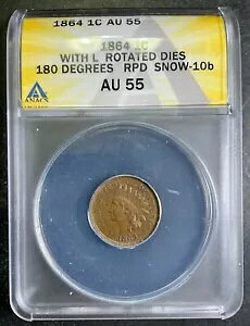 ANACS AU55 1864-L �C���f�B�A�� �w�b�h �Z���g RPD �ăp���`�� �� 10b �~���g �G���[ A8