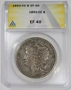 1892 CC �J�[�\���V�e�B ���[�K�� �V���o�[ �_���[ $1 �G�N�X�g���t�@�C�� ANACS �F�� EF40 XF40