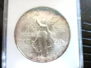 1987 メキシコ MO ONZA LIBERTAD 1 オンス プラタ プラ .0999 ANACS MS66 トーン
