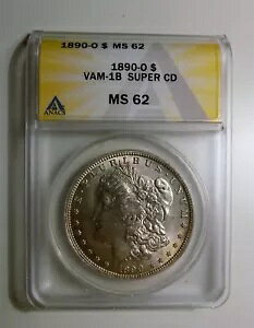 1890 O MORGAN DOLLAR VAM 1B SUPER CD NbV Io[X CXg o[X M ANACS MS62