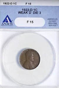 1922 (����) �E�B�[�N D �_�C 3 �����J�[�� �E�B�[�g �Z���g �y�j�[ ANACS F15 �^�t! GKCM