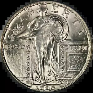 1926-D �X�^���f�B���O ���o�e�B �N�H�[�^�[ ANACS MS64 �u���X�g �z���C�g �O���[�g �A�C �A�s�[��
