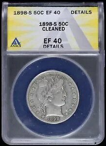 1898 S o[o[ n[t 1/2 h 50c ANACS EF 40 ڍ (XF GNXgt@C) TtVXR