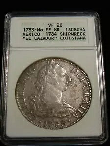 1783 Mo FF Mexico 8 Reales EL CAZADOR SHIPWRECK ANACS VF20 �Â����^�z���_�[