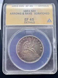 1853N V[ebh oeB n[t_[ EF 45 ANACS 50c Vo[ A[CY C{[g[