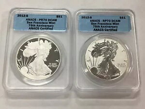 2012-S �A�����J�� �C�[�O�� �Z�b�g �O���[�h�� ANACS RP70 / PR70 DCAM ���o�[�X �v���[�t 75 ���N