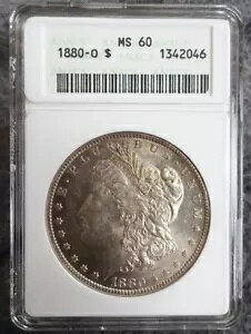 ? 1880-O US ���[�K�� �V���o�[ �h�� �R�C�� MS60 ���� ANACS �~�j �X���u �A���_�[�O���[�h ?!?