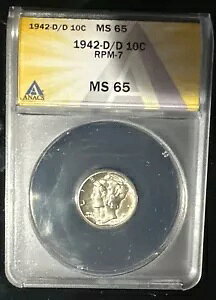 󏭕i ANACS MS 65 1942 D RPM 7 EBOh oeB }[L[ _C E G[