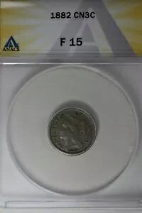 1882 .03 ANACS F 15 3 �Z���g �j�b�P���A���o�e�B 3 �Z���g �s�[�X