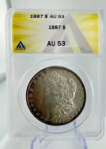 1887 ���[�K�� �V���o�[ �_���[ �R�C�� �����X�^�[ �g�i�[ ���o�[�X ~ ANACS AU53 #7187550 ������!