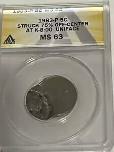 1983-P 5C �~���g �G���[ - �Փ� 75% �I�t�Z���^�[ @ 8:00 UNIFACE ANACS MS63