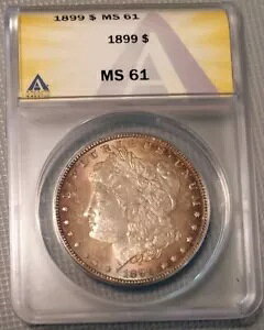 �u���X �^�[�L�� ���ʔ��������F 1899 $1 ANACS MS61 ���[�K�� �V���o�[ �_���[
