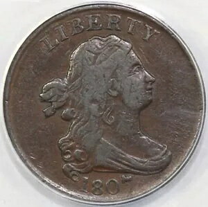 1807 1/2c �h���[�v�o�X�g �n�[�t�Z���g ANACS VF 35