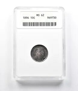 MS62 1896 Barber Dime ANACS �������������܂����A�b�v�O���[�h? *5687