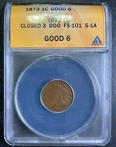 ANACS G6 1873 �C���f�B�A�� �w�b�h �Z���g KING DDO FS-101 �X�m�[ 1a S-1a �~���g �G���[ A8
