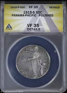1915-S 50c pi} pVtBbN GNX| n[t_[ ANACS VF 35 ڍ