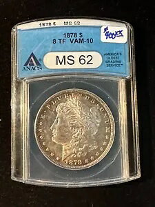 1878 ���[�K�� �h�� 8 �e�[�� �t�F�U�[ VAM 10 ANACS MS 62